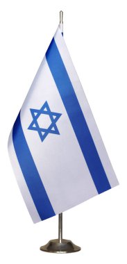 Beyaz arkaplanda İsrail masa bayrağı