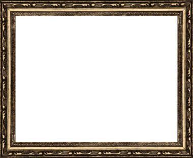 Çerçeve gevşetilmiş baget ve beyaz bir arka planda altın yaprakla kaplıdır..