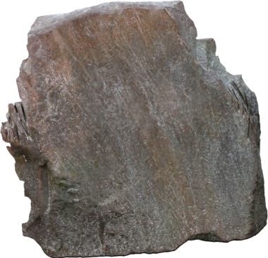 Beyaz zemin üzerinde büyük, düz bir taş