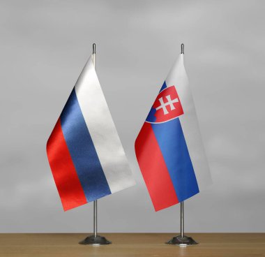 Rusya ve Slovakya 'nın gri arka grubunda bayraklar belirdi