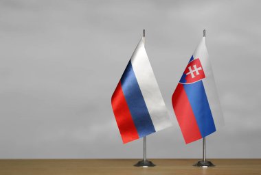 Rusya ve Slovakya 'nın gri arka grubunda bayraklar belirdi
