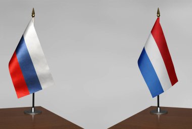 Gri arkaplanda Fransa masa bayrağı