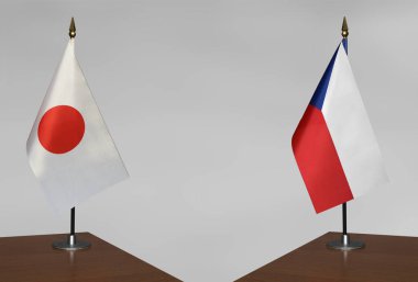 Gri arkaplanda Fransa masa bayrağı