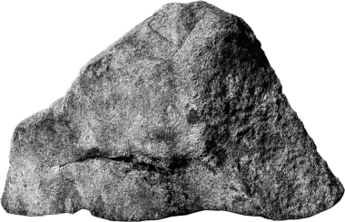 Beyaz zemin üzerinde rahatlama dokusu olan büyük tek bir taş.