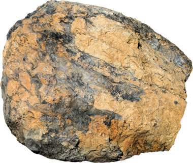 Beyaz arkaplanda büyük tek yuvarlak taş