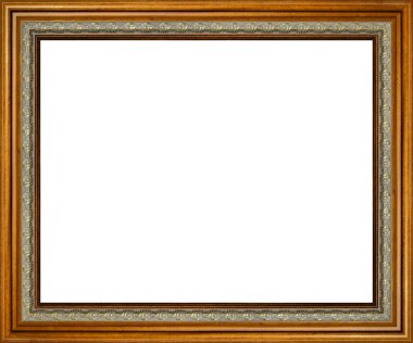 Kısmi rahatlama dekorlu pürüzsüz ahşap çerçeve