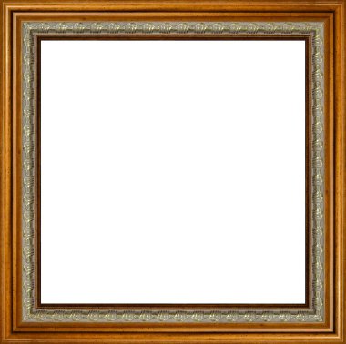 Kısmi rahatlama dekorlu pürüzsüz ahşap çerçeve