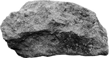 Beyaz zemin üzerinde rahatlama dokusu olan büyük tek bir taş.