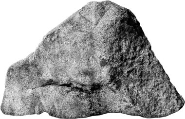 Beyaz zemin üzerinde rahatlama dokusu olan büyük tek bir taş.