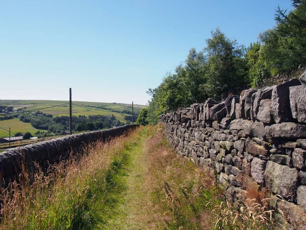 Narrow Country Lane Going Hill Scenic West Yorkshire Countryside Colden — Stockfoto