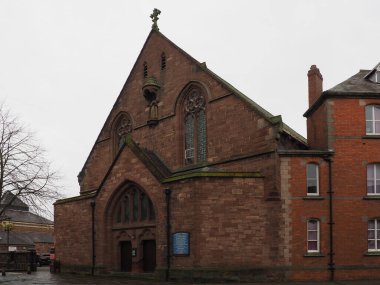 Chester mı? Cheshire, Birleşik Krallık - 20 Mart 2024: Chester 'da Grosvenor Caddesi' ndeki Assisi Katolik Kilisesi St Francis