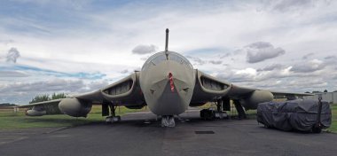 Elvington, Yorkshire, Birleşik Krallık - 107 2023: Handley Page Victor B.1 Kraliyet Hava Kuvvetleri tarafından Soğuk Savaş sırasında kullanılan İngiliz stratejik bombacı ve tanker.