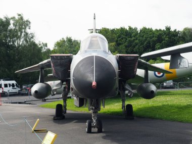 Elvington, Yorkshire, Birleşik Krallık - 11 07 2023: Elvington havaalanındaki RAF çok rollü savaş uçağının Tornado ZA354 GR.1 versiyonu