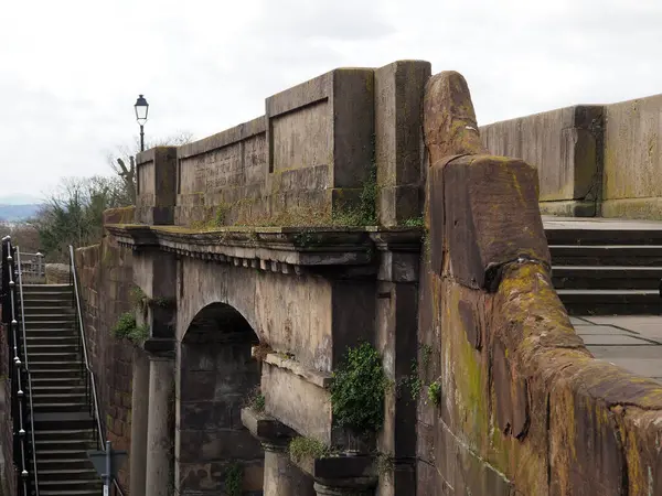 stock image Northgate bridge in chester spanning the road on the city walls built in 1810 to replace the medieval gatehouse