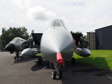 Elvington, Yorkshire, United Kingdom - 11 07 2023: Tornado XZ631 the prototype for conversion work to GR.4 version of the RAF multi-role combat aircraft at Elvington airfield clipart