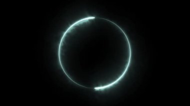 Parlayan Cyan Ateşi Parlayan Tutulma Siyah Çember hareketinin etrafında dönerek