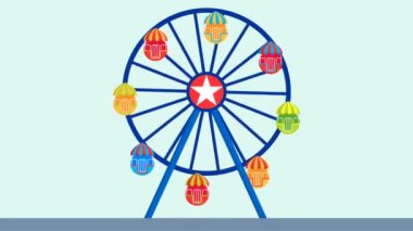 Vektör Dönme Dolap Canlandırması