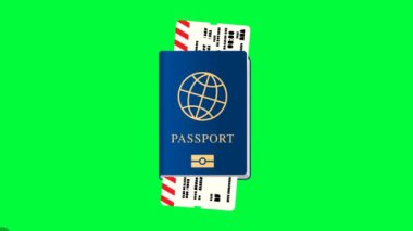 Pasaport, biniş kartı ve uçak gölge animasyonu.