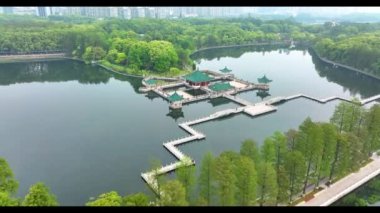Hubei Wuhan Doğu Gölü Sahne Yazı Hava Fotoğrafçılık Sahnesi