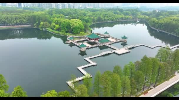 Hubei Wuhan East Lake Scenic Area Summer Photographie Aérienne Paysage — Video