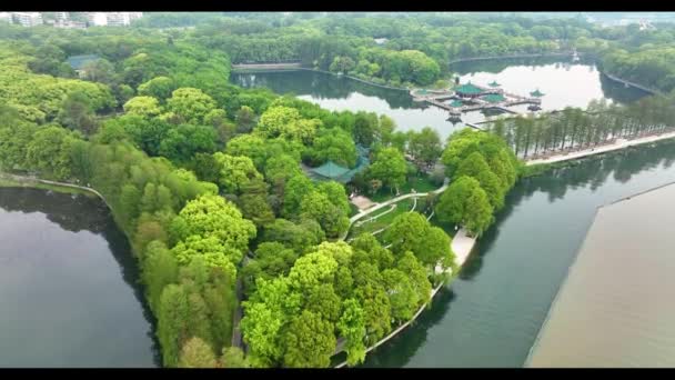 Hubei Wuhan East Lake Scenic Area Nyári Légi Fotózás Táj — Stock videók