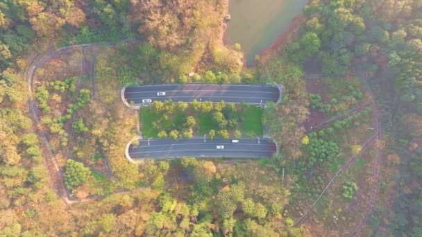 Hubei Wuhan East Lake Scenic Area Umn Aerial Photography Scenery — стокове відео