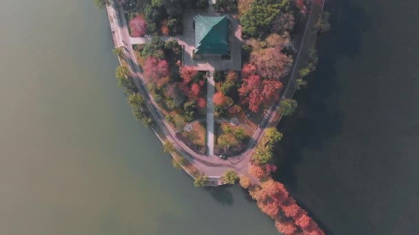Hubei Wuhan East Lake Scenic Area Autumn Aerial Photography Scenery — 비디오