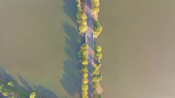 Hubei Wuhan East Lake Scenic Area Höstens Flygfotografi Landskap — Stockvideo