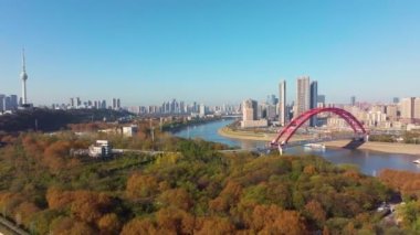Wuhan Hanyang Nanan Zui Parkı Sonbahar manzarası