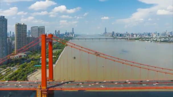武漢Yingwzhou長江大橋の風景 — ストック動画