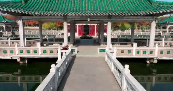 Φθινόπωρο Τοπίο Της Wuhan East Lake Wetland Park Γραφική Περιοχή — Αρχείο Βίντεο