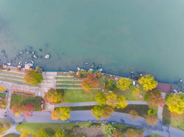 Wuhan Doğu Gölü Wetland Park Sahne Bölgesi Sonbahar manzarası
