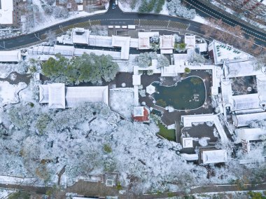 Wuhan Yellow Crane Tower Park Winter Snow Scenery