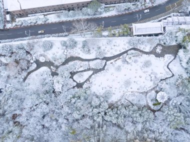 Wuhan Yellow Crane Tower Park Winter Snow Scenery