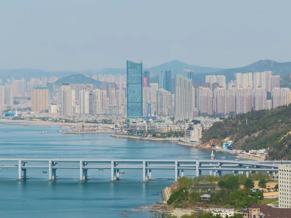 stock image Spring seaside scenery of Binhai Road in Dalian, Liaoning province, China