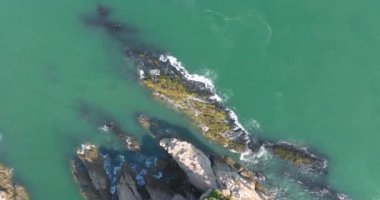 Dalian, Liaoning, Çin 'deki Binhai Yolu' nun bahar deniz manzarası.