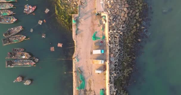 Foto Aérea Zona Pintoresca Fisherman Wharf Dalian Provincia Liaoning — Vídeos de Stock