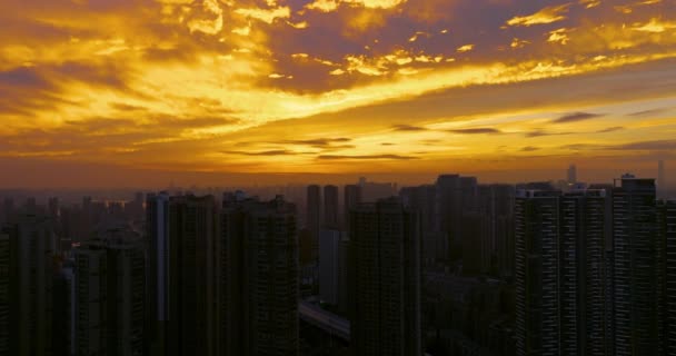 Wuhan Sommar Stad Landmärken Och Skyline Solnedgång Och Nattutsikt — Stockvideo