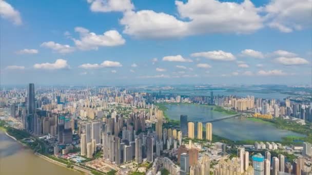 Wuhan Summer City Landmark Sky Line Táj Idő Lapse Fotózás — Stock videók