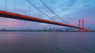 Wuhan Yaz Kenti ve Gökyüzü Hattı manzara hızlandırılmış fotoğrafçılık