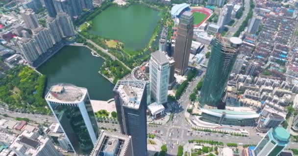 武漢市のランドマークとスカイラインの風景 — ストック動画