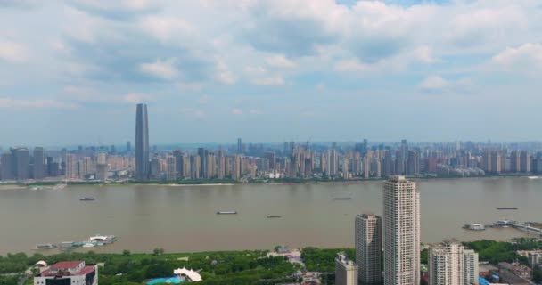 Wuhan City Marco Skyline Paisagens — Vídeo de Stock