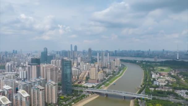 武漢市のランドマークとスカイラインの風景 — ストック動画