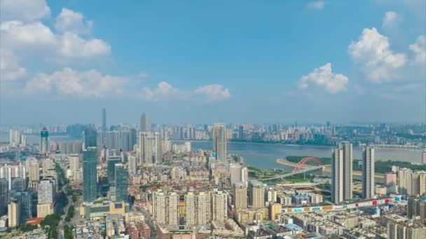 Wuhan City Marco Skyline Paisagens — Vídeo de Stock