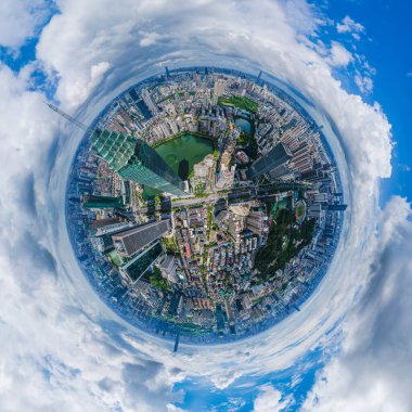 Wuhan CBD yüksek katlı gökyüzü manzarası