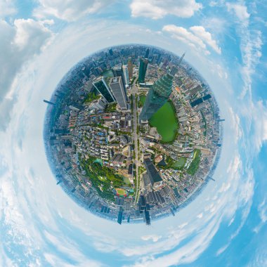 Wuhan CBD yüksek katlı gökyüzü manzarası