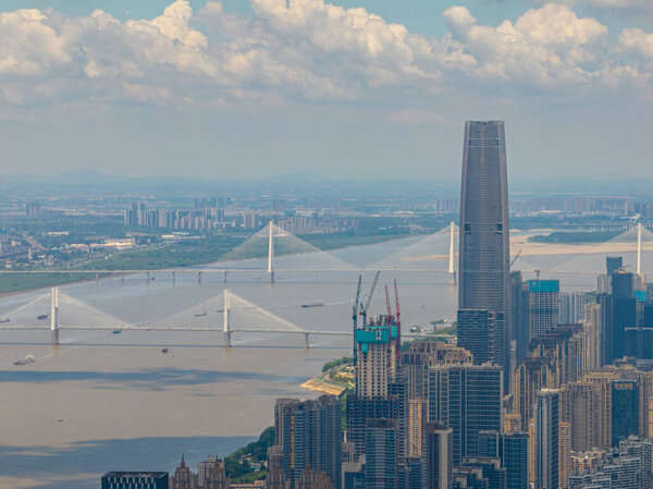 Wuhan CBD high -rise landmark skyline scenery