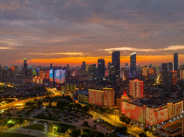 Wuhan Πόλη Ορόσημο Και Τοπία Ορίζοντα — Φωτογραφία Αρχείου
