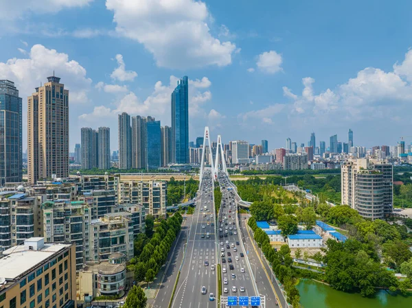Wuhan City Landmark Skyline Landscapes — Stock Photo, Image