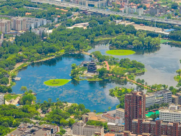 Wuhan Citys Landmärke Och Skyline Landskap — Stockfoto